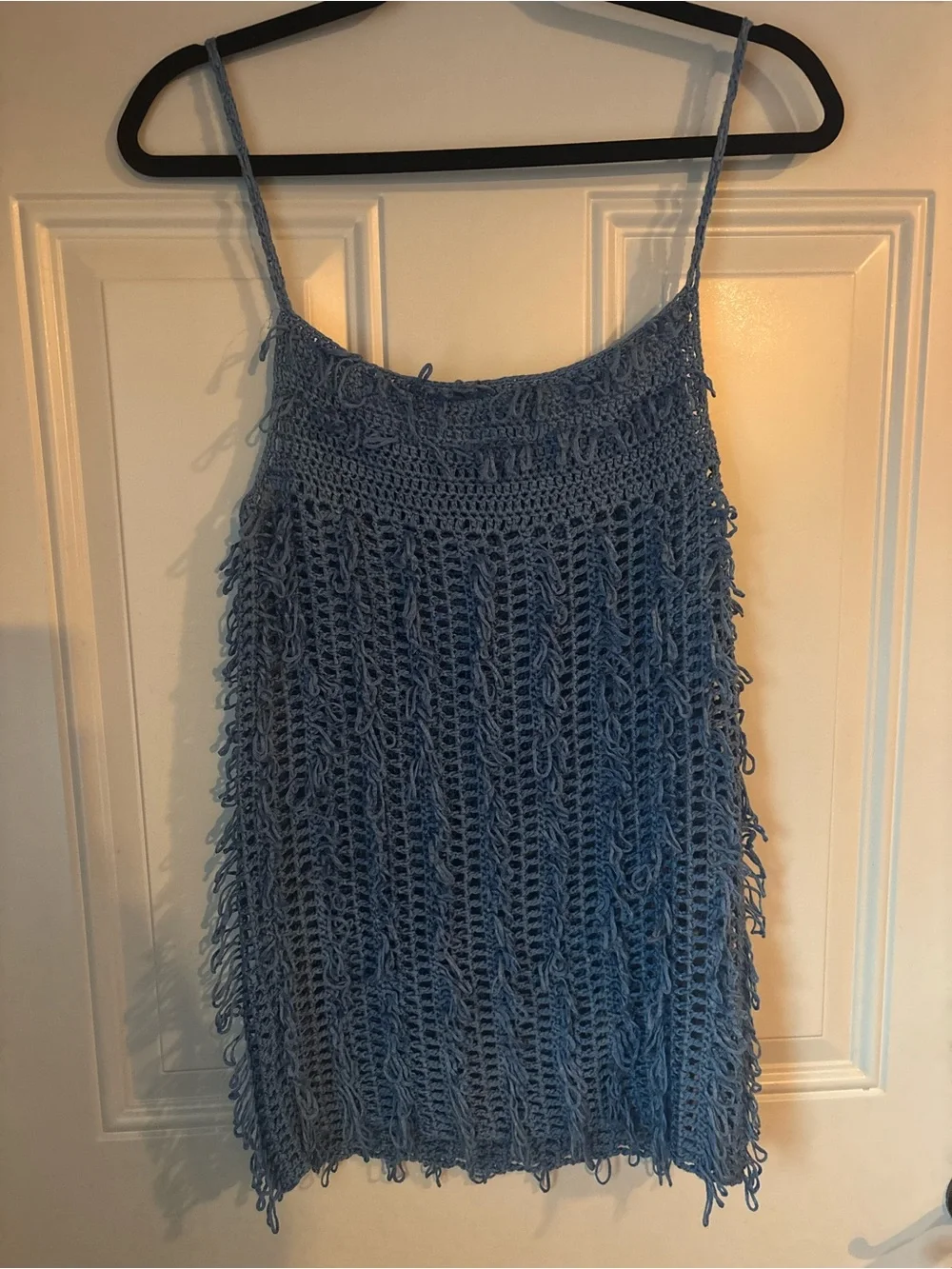 &merci Medium Blue Crochet Fringe Tank - Picture 4 of 4